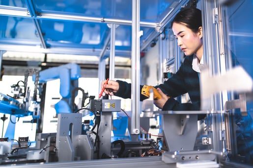 woman-integrating-robotic-system